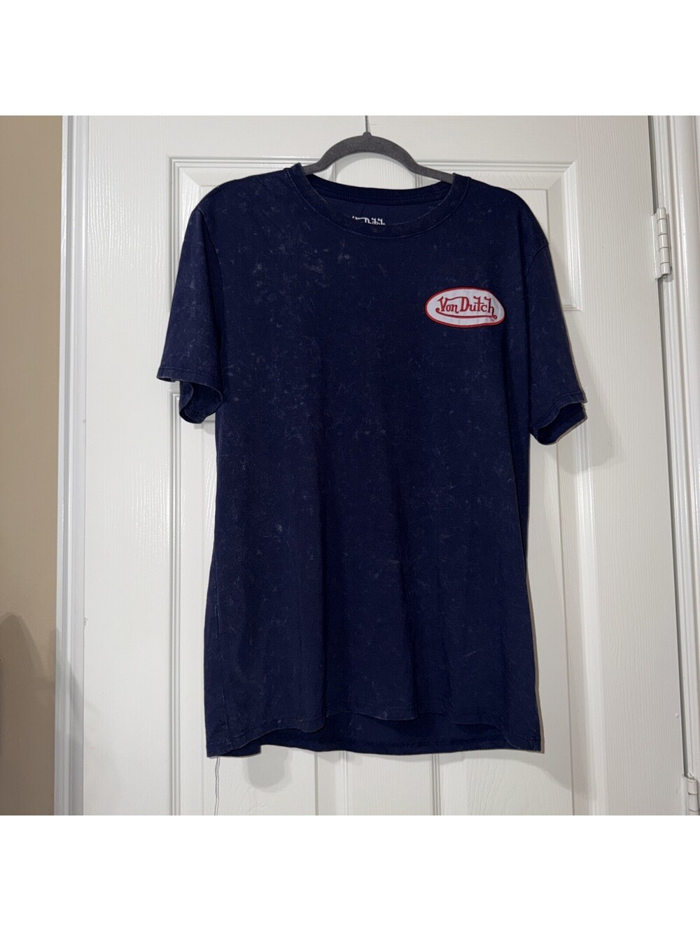 Von Dutch blue Acid Wash Graphic Print Short Sleeve T-Shirt medium